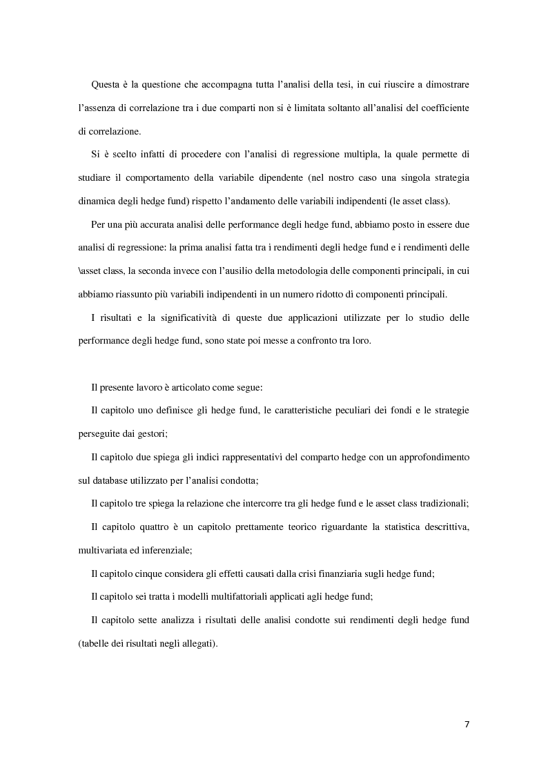 Anteprima della tesi: Metodologie di analisi delle performance degli hedge fund prima e durante la crisi finanziaria, Pagina 3