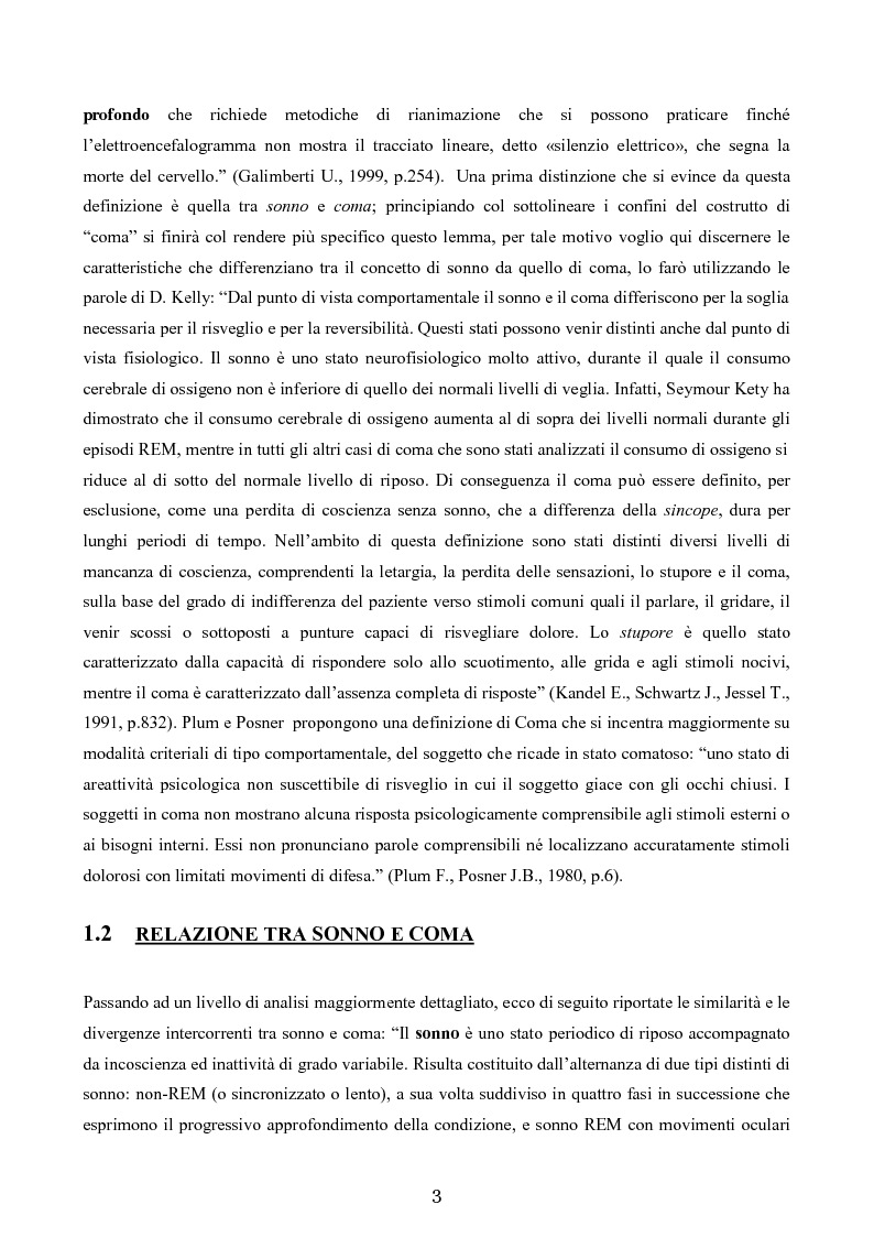 Anteprima della tesi: Il coma conseguente a trauma cranico. Cause, effetti ed esperienze connesse, Pagina 4