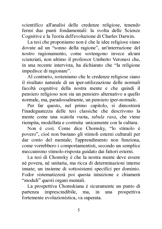 Anteprima della tesi: Le basi bio-cognitive delle credenze religiose, Pagina 4