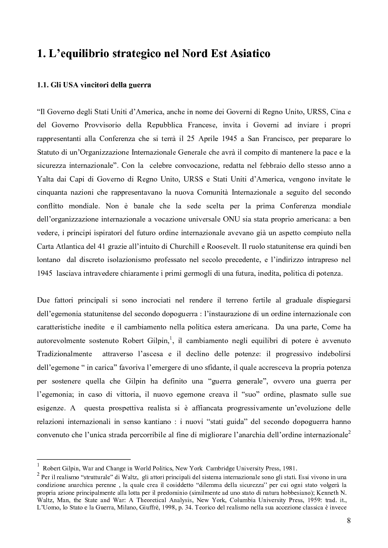Anteprima della tesi: La politica estera cinese e la questione nucleare nordcoreana: la nuova sfida del Nord Est asiatico, Pagina 5