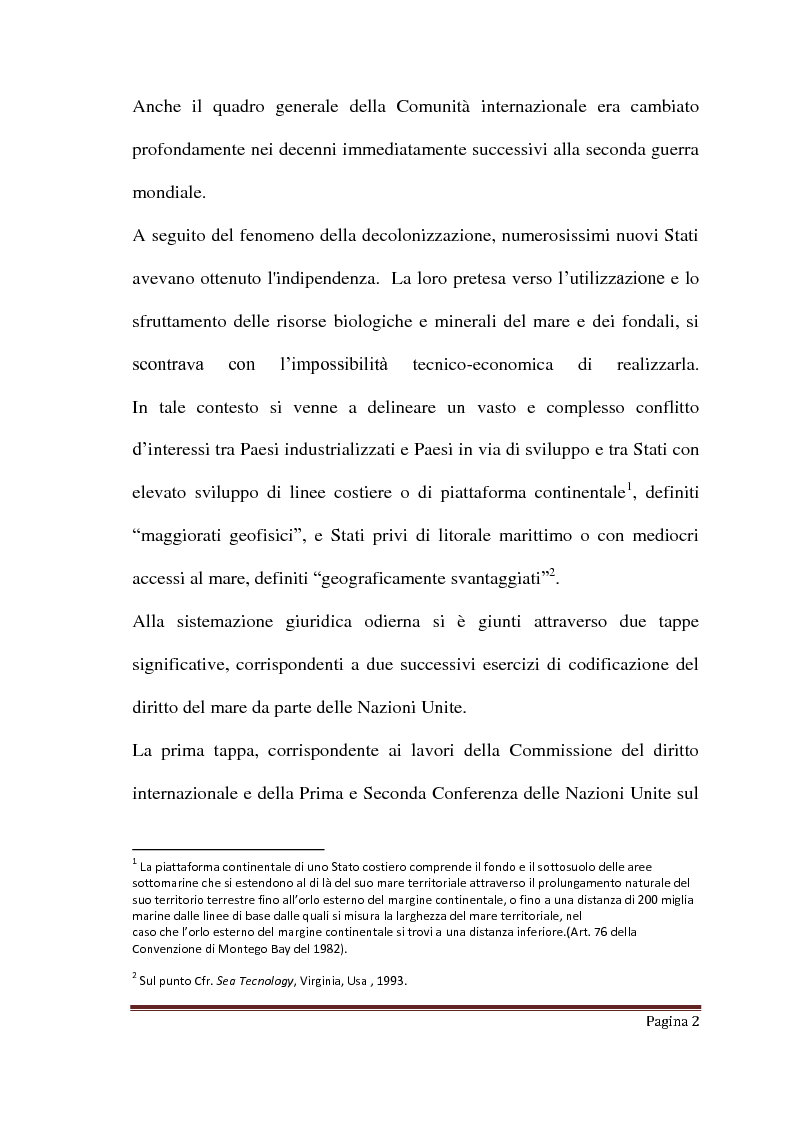 Anteprima della tesi: La disciplina dei fondi marini internazionali, Pagina 3