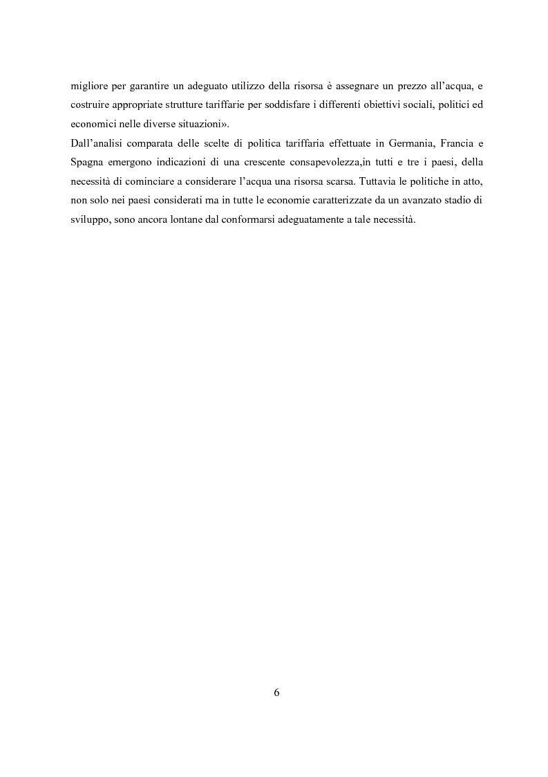 Anteprima della tesi: L'economia del settore idrico. Scelte di regolazione e struttura proprietaria, Pagina 7