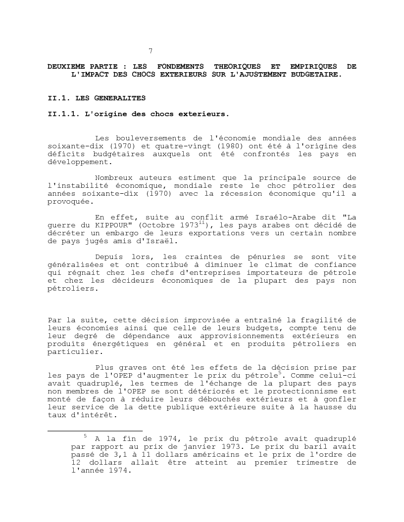 Anteprima della tesi: Analyse de l'impact des chocs exterieurs sur l'ajustement budgetaire au Rwanda, Pagina 7