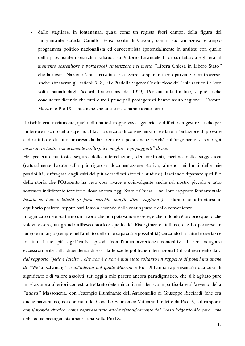 Anteprima della tesi: Giuseppe Mazzini, Pio IX e il Concilio Ecumenico Vaticano I: fede e laicità nell'Italia risorgimentale, Pagina 4