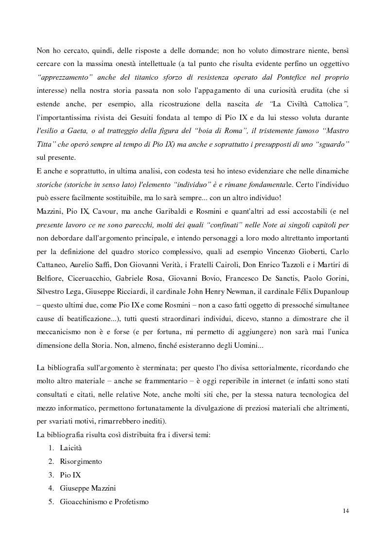 Anteprima della tesi: Giuseppe Mazzini, Pio IX e il Concilio Ecumenico Vaticano I: fede e laicità nell'Italia risorgimentale, Pagina 5