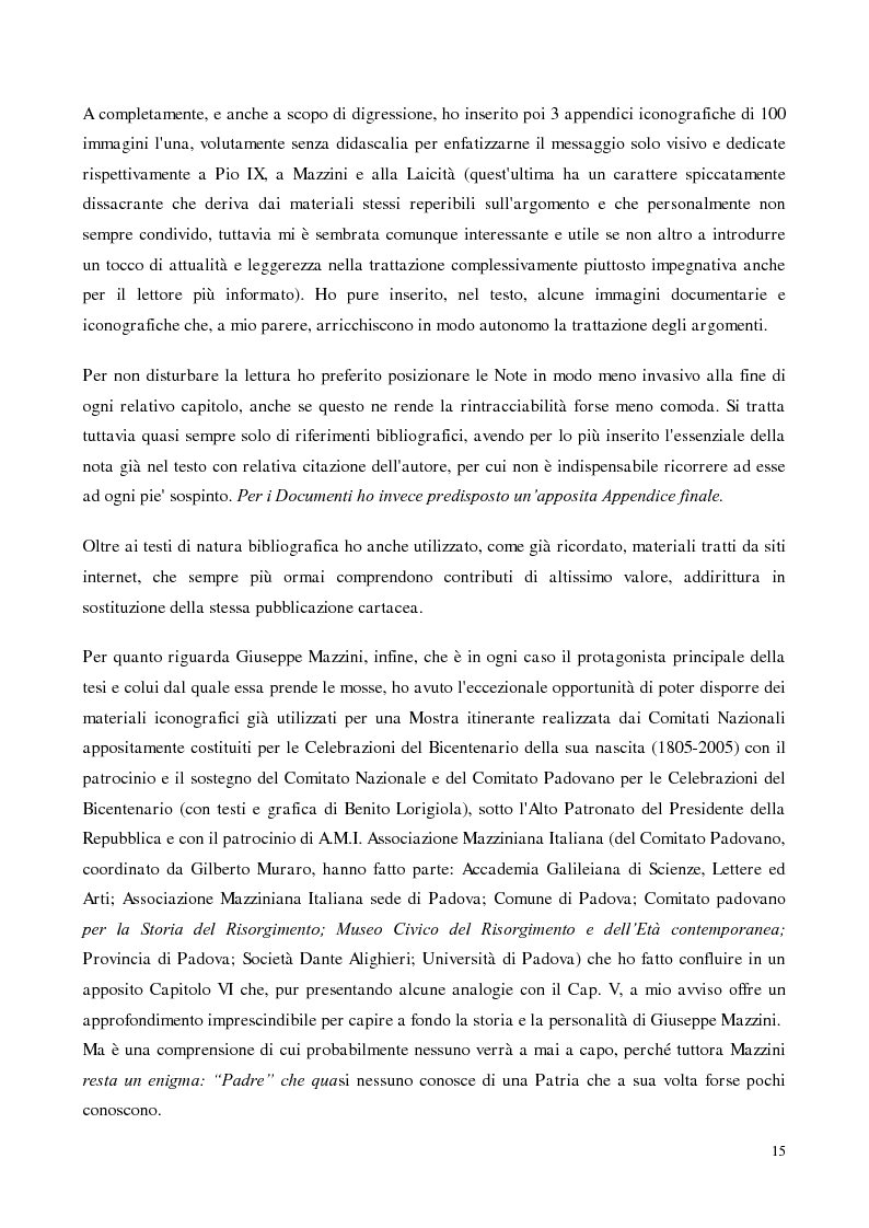 Anteprima della tesi: Giuseppe Mazzini, Pio IX e il Concilio Ecumenico Vaticano I: fede e laicità nell'Italia risorgimentale, Pagina 6