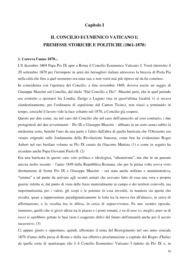 Anteprima della tesi: Giuseppe Mazzini, Pio IX e il Concilio Ecumenico Vaticano I: fede e laicità nell'Italia risorgimentale, Pagina 7