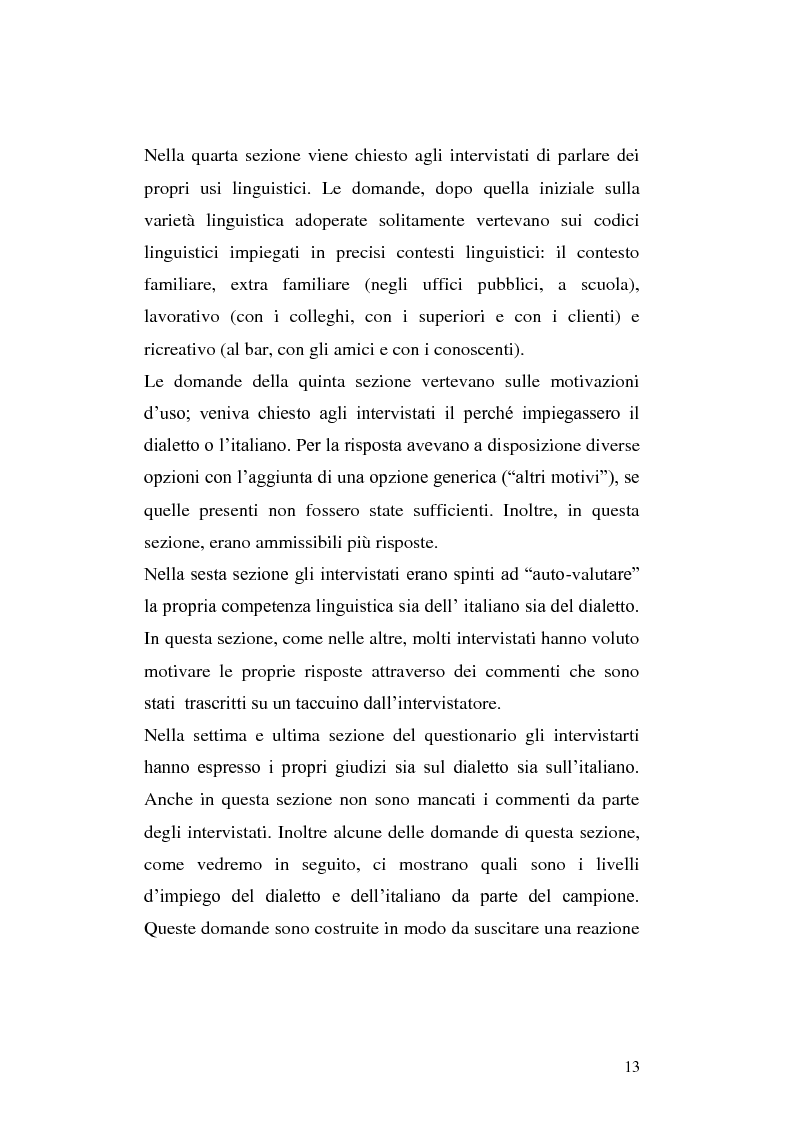 Anteprima della tesi: L'uso del dialetto e dell'italiano a Teggiano (Salerno). Un'inchiesta sul campo., Pagina 10