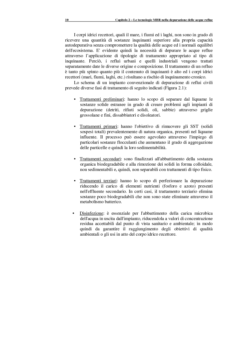 Anteprima della tesi: Caratteristiche chimico-fisiche e morfologiche del fango attivo di impianti MBR per la rimozione dei nutrienti, Pagina 11
