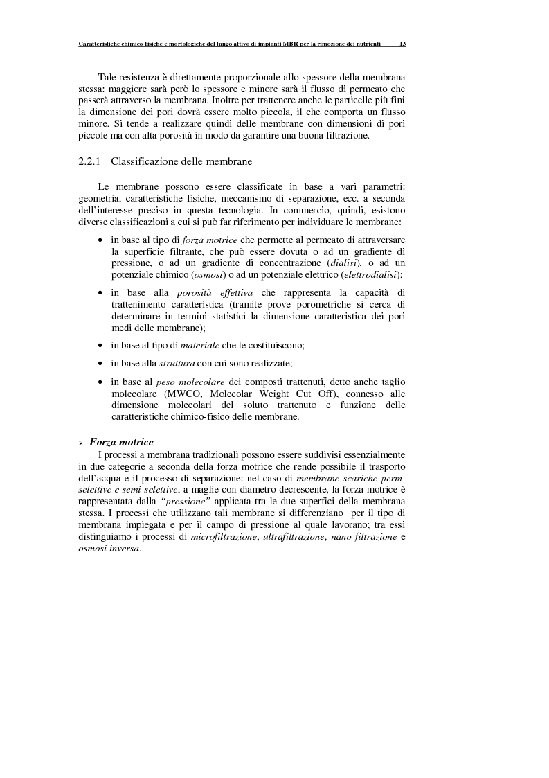 Anteprima della tesi: Caratteristiche chimico-fisiche e morfologiche del fango attivo di impianti MBR per la rimozione dei nutrienti, Pagina 14