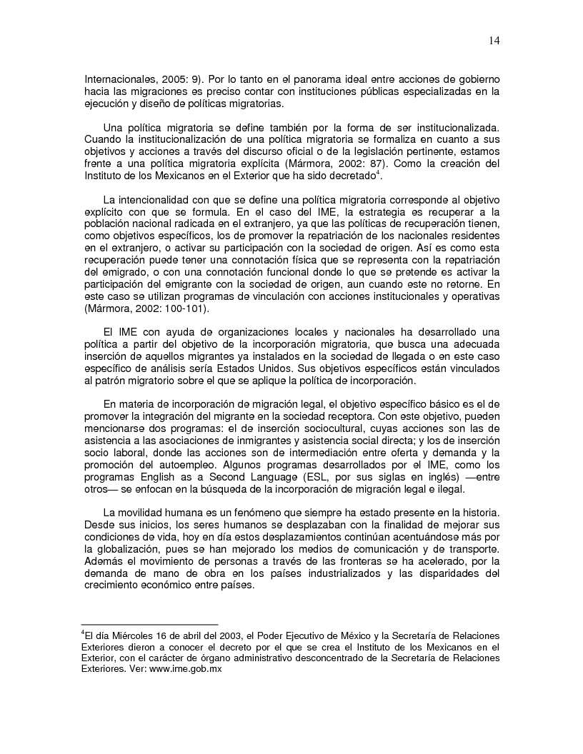 Anteprima della tesi: Las actividades del Instituto de los Mexicanos en el Exterior en Minnesota: Aciertos y Desaciertos, percepciones de migrantes, Pagina 15