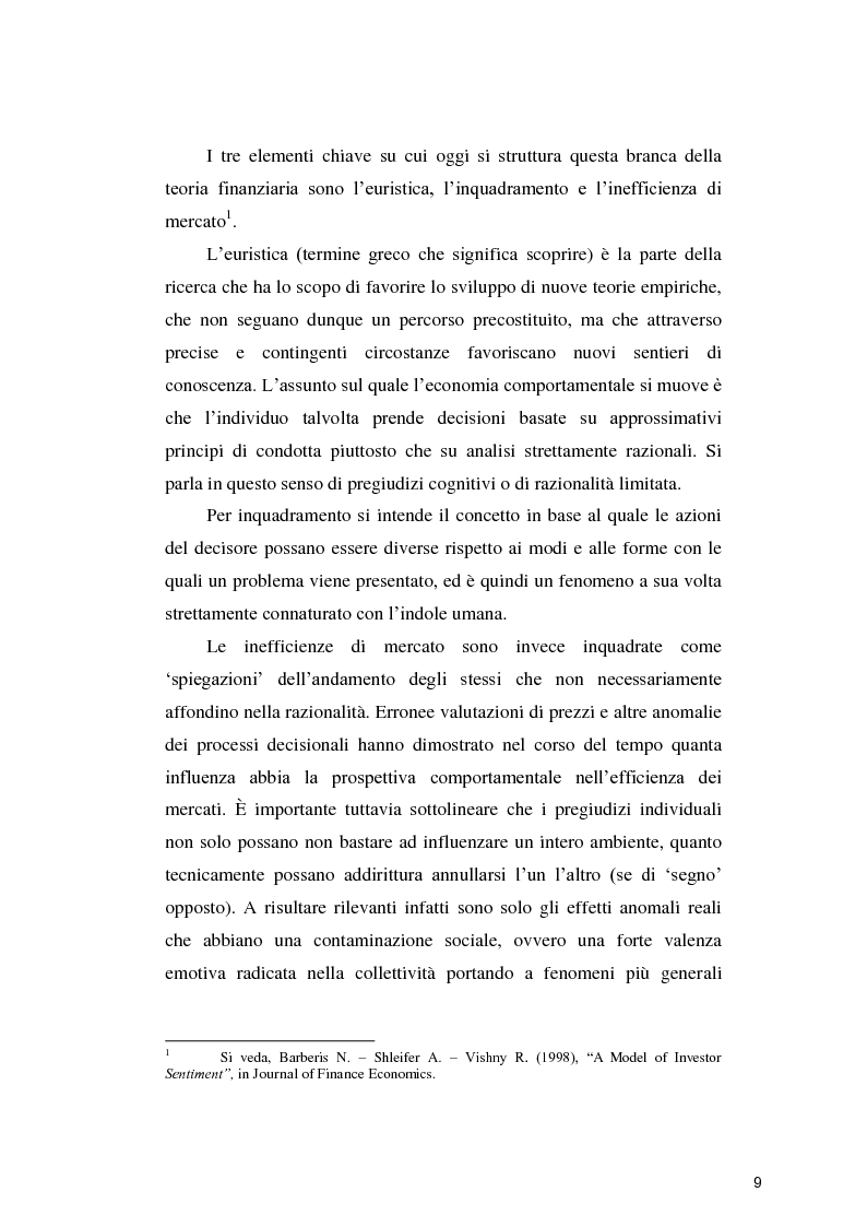 Anteprima della tesi: Finanza comportamentale: legami tra politica e mercati finanziari, Pagina 3