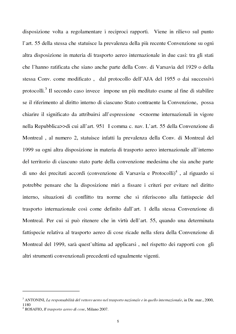 Anteprima della tesi: La disciplina della responsabilità del vettore aereo nel trasporto di cose, Pagina 4