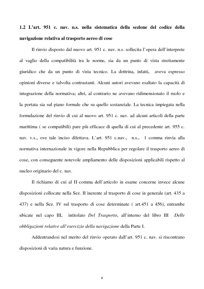 Anteprima della tesi: La disciplina della responsabilità del vettore aereo nel trasporto di cose, Pagina 7