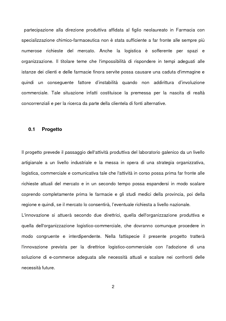 Anteprima della tesi: Progetto e-commerce: Neopharmakon - Fase I: proposta e studio di fattibilità - Fase II: analisi del valore del business, Pagina 3