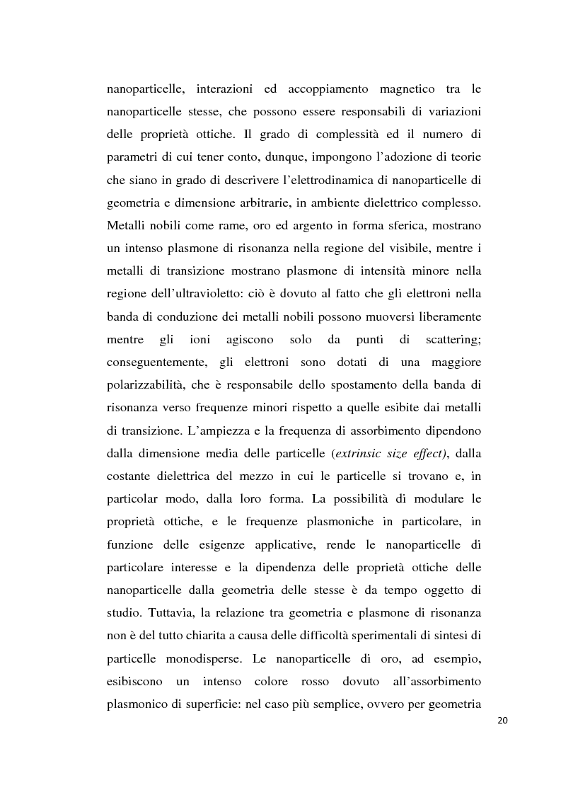 Anteprima della tesi: Fenomeni di focalizzazione subdiffrattiva in schiere di nanoparticelle plasmoniche, Pagina 14
