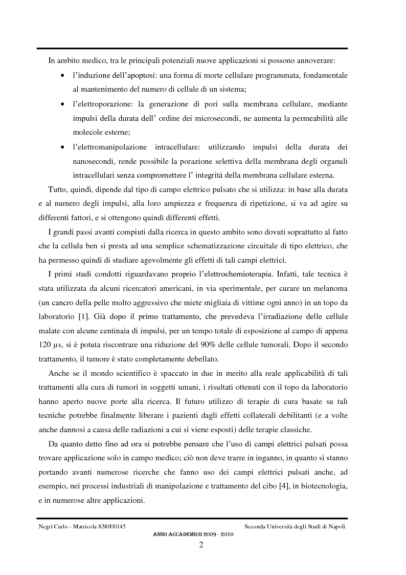 Anteprima della tesi: Progetto e realizzazione del circuito di pilotaggio di un generatore di impulsi ultracorti ad alta tensione di tipo Blumlein per studi biologici, Pagina 3