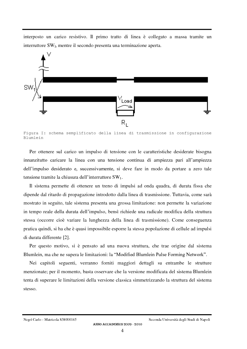 Anteprima della tesi: Progetto e realizzazione del circuito di pilotaggio di un generatore di impulsi ultracorti ad alta tensione di tipo Blumlein per studi biologici, Pagina 5