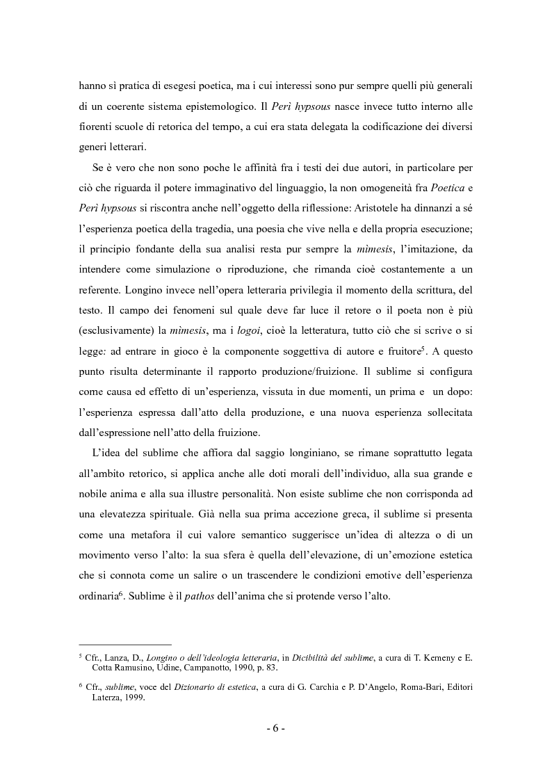 Anteprima della tesi: Il sublime fra passione e rappresentazione: da Longino a Burke, Pagina 5