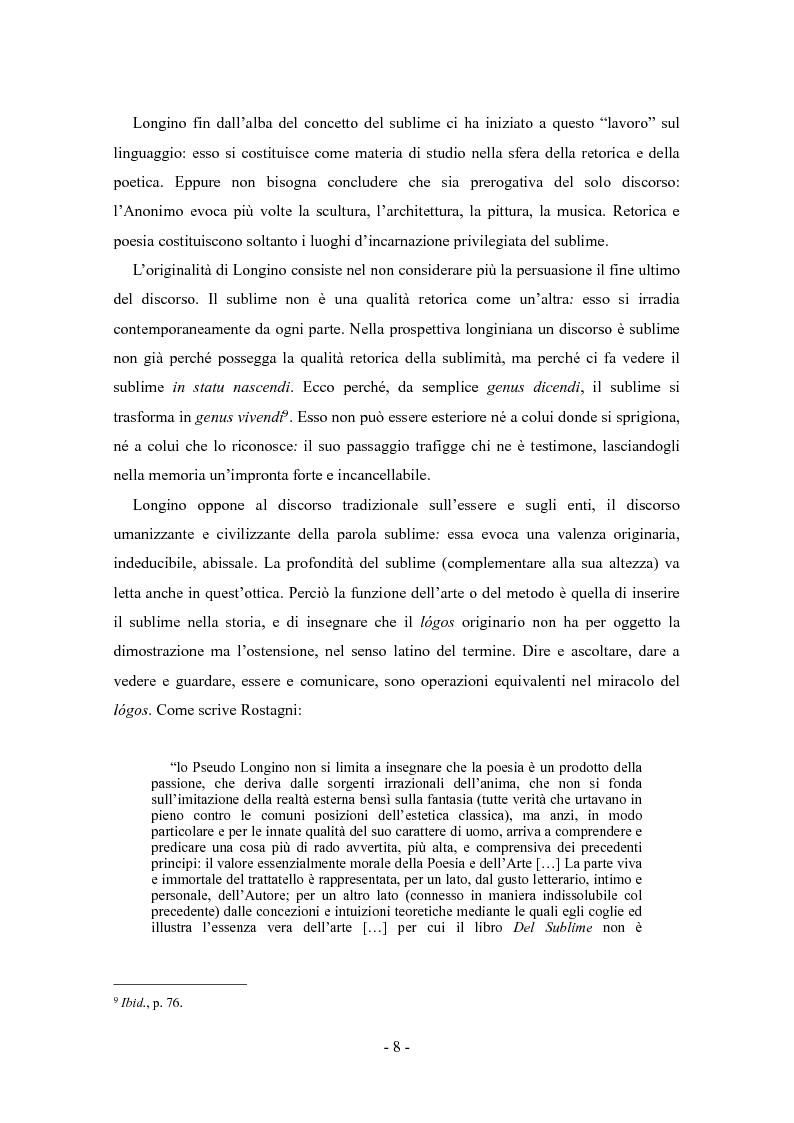 Anteprima della tesi: Il sublime fra passione e rappresentazione: da Longino a Burke, Pagina 7