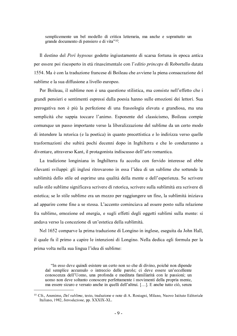 Anteprima della tesi: Il sublime fra passione e rappresentazione: da Longino a Burke, Pagina 8