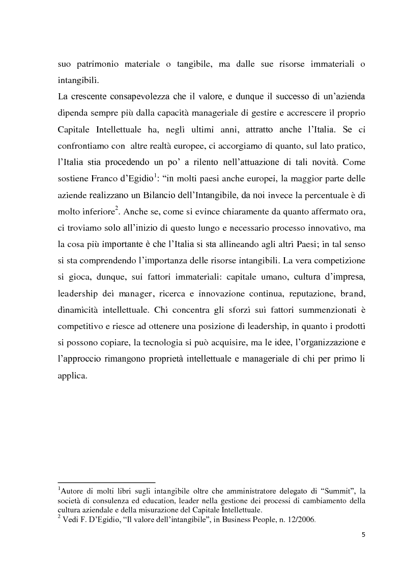 Anteprima della tesi: La valutazione del patrimonio intangibile nelle banche, Pagina 3