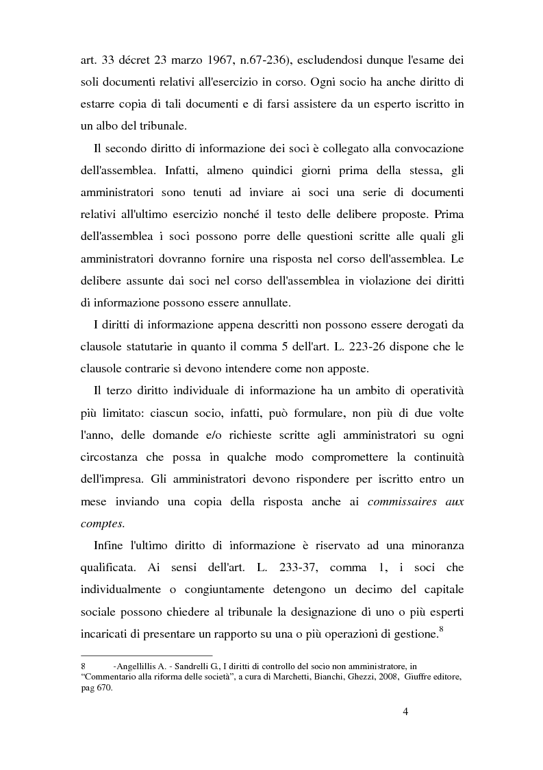 Anteprima della tesi: Il diritto di controllo del socio nella s.r.l., Pagina 8