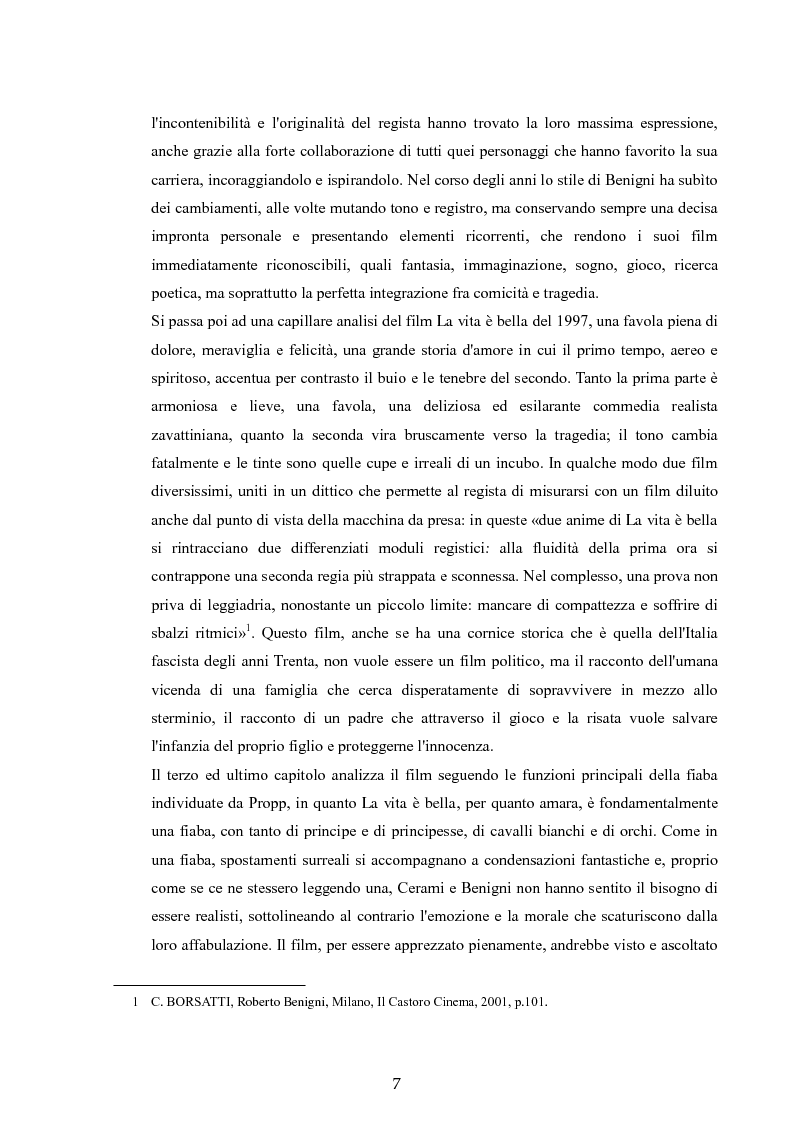 Anteprima della tesi: Il dramma e il gioco. "La vita è bella" di Roberto Benigni., Pagina 4