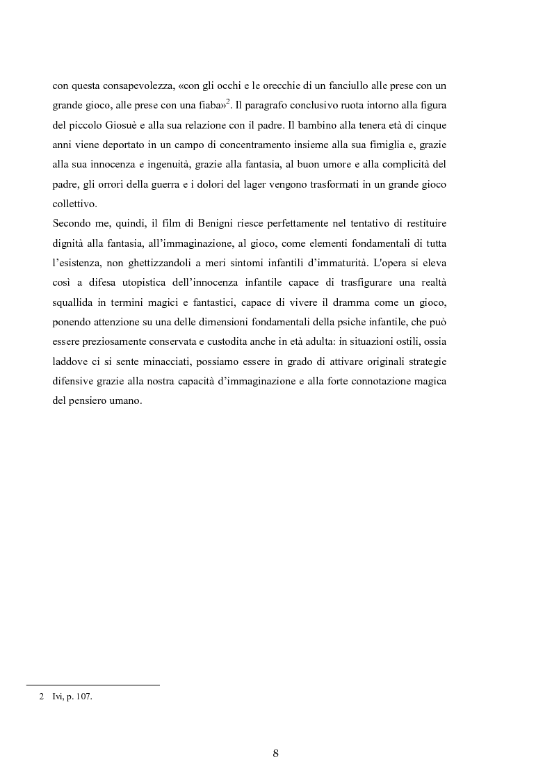 Anteprima della tesi: Il dramma e il gioco. "La vita è bella" di Roberto Benigni., Pagina 5
