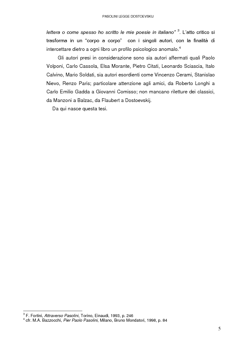 Anteprima della tesi: Pasolini legge Dostoevskij - Le recensioni a ''Delitto e castigo'' e ''I fratelli Karamazov'', Pagina 3