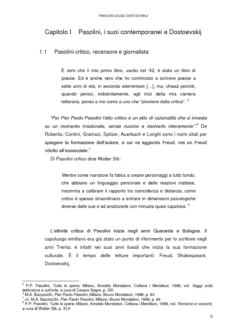 Anteprima della tesi: Pasolini legge Dostoevskij - Le recensioni a ''Delitto e castigo'' e ''I fratelli Karamazov'', Pagina 4