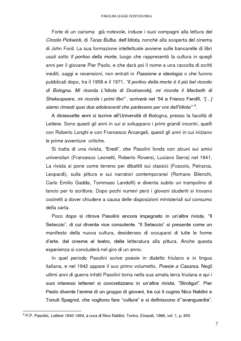 Anteprima della tesi: Pasolini legge Dostoevskij - Le recensioni a ''Delitto e castigo'' e ''I fratelli Karamazov'', Pagina 5