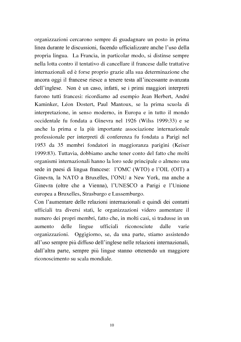 Anteprima della tesi: L'interpretazione di conferenza nelle organizzazioni internazionali, Pagina 12