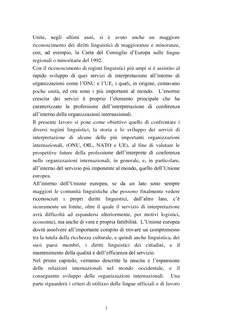 Anteprima della tesi: L'interpretazione di conferenza nelle organizzazioni internazionali, Pagina 4
