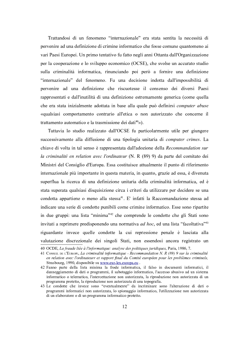 Estratto dalla tesi: La tutela penale del domicilio informatico