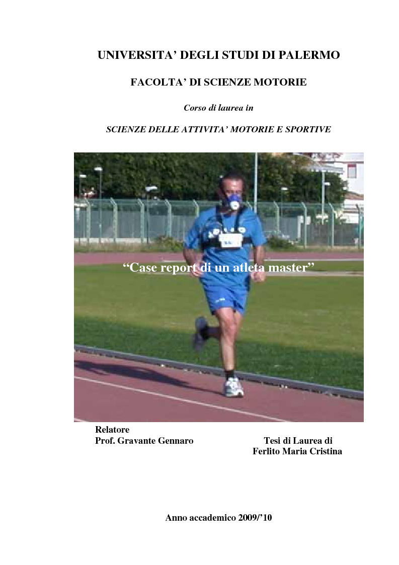 Anteprima della tesi: Case report di un atleta master, Pagina 1