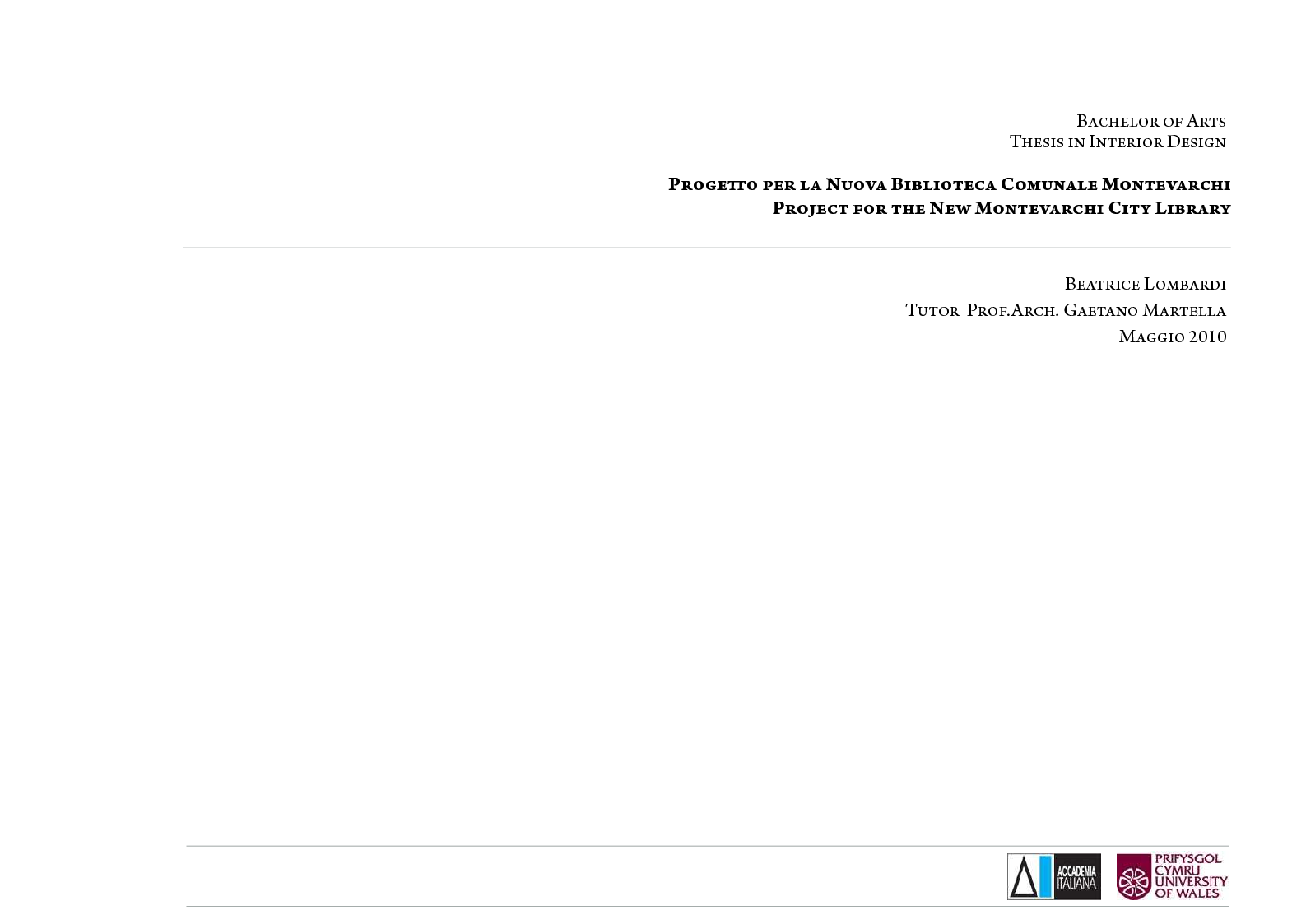 Anteprima della tesi: Progetto per la Nuova Biblioteca Comunale di Montevarchi (AR), Pagina 1