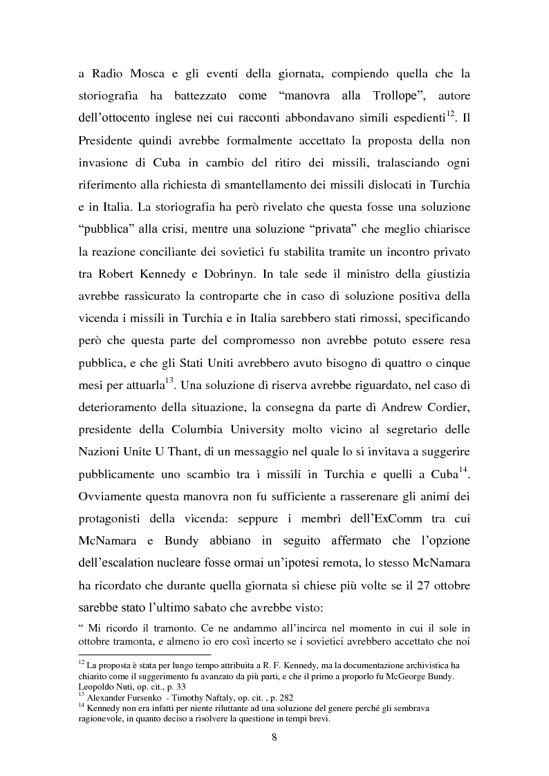 Estratto dalla tesi: Interpretazioni storiografiche sulla crisi dei missili cubani