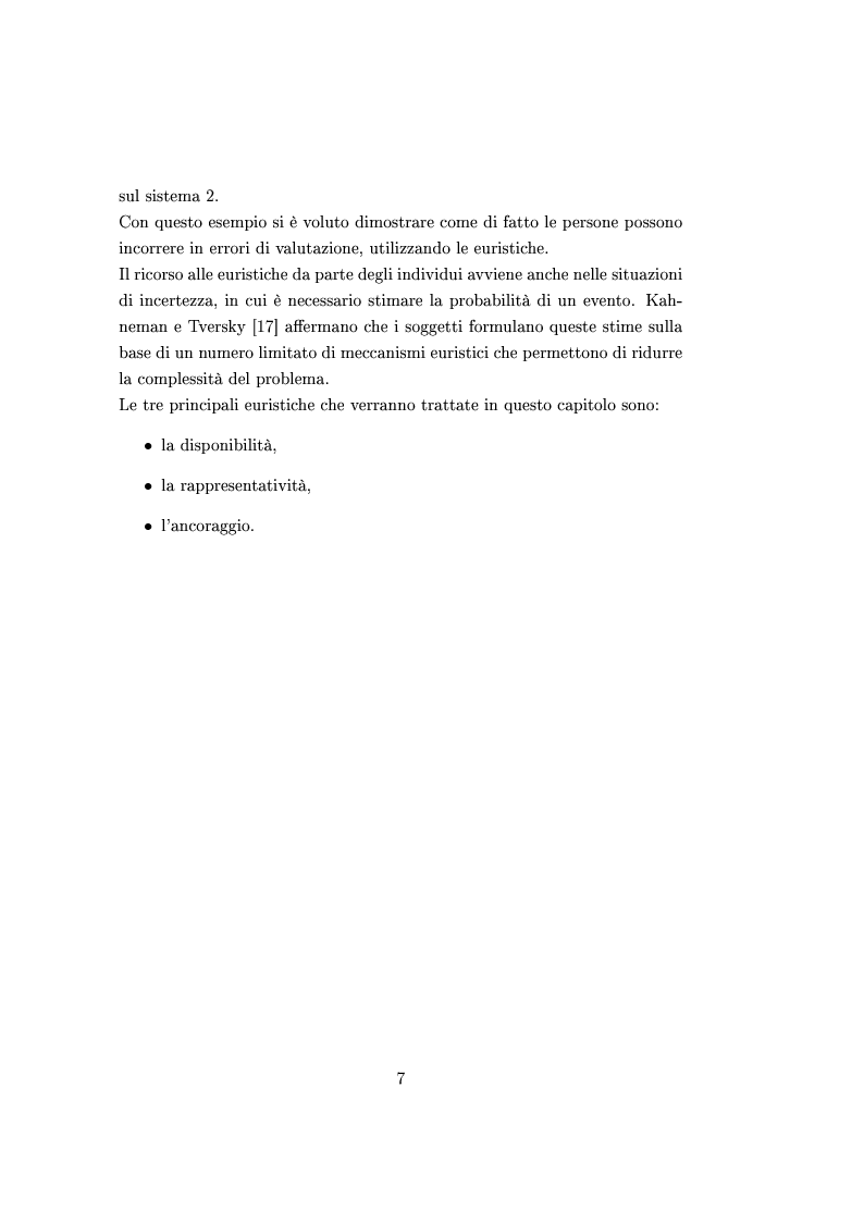 Anteprima della tesi: Finanza comportamentale e la valutazione del prezzo delle opzioni, Pagina 6
