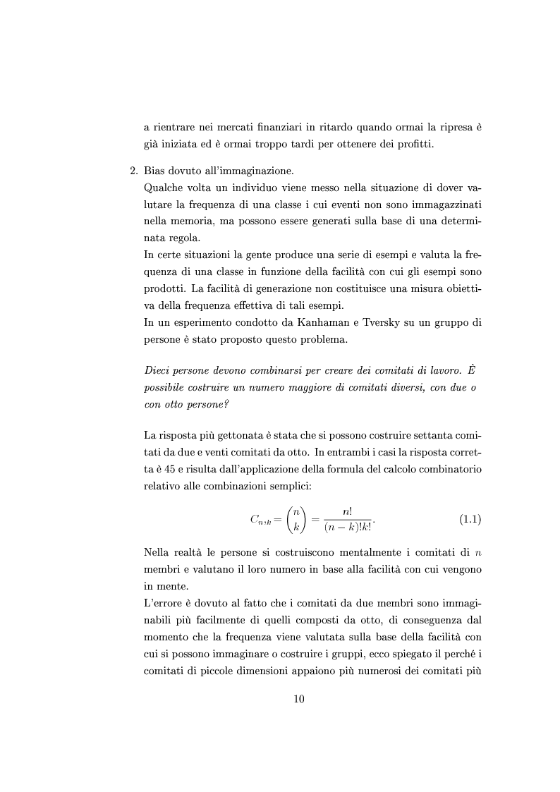 Anteprima della tesi: Finanza comportamentale e la valutazione del prezzo delle opzioni, Pagina 9
