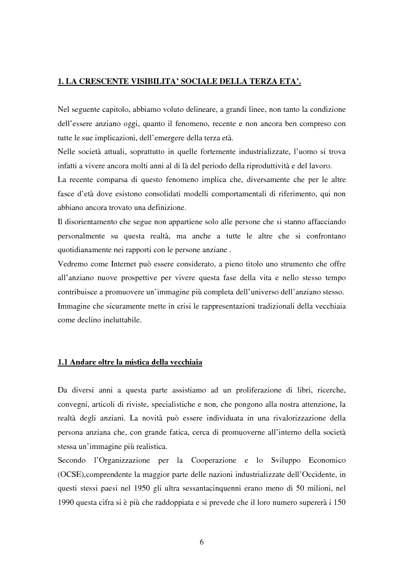 Anteprima della tesi: Internet e gli anziani: come la Rete rappresenta gli anziani e come gli anziani utilizzano la Rete, Pagina 4