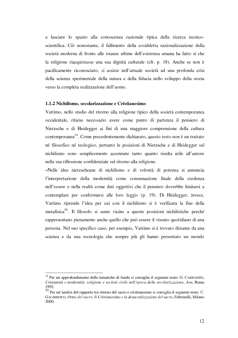Estratto dalla tesi: «Credere di Credere» di G. Vattimo e «Pensieri sul cristianesimo» di E. Severino: Confronto con il cristianesimo?