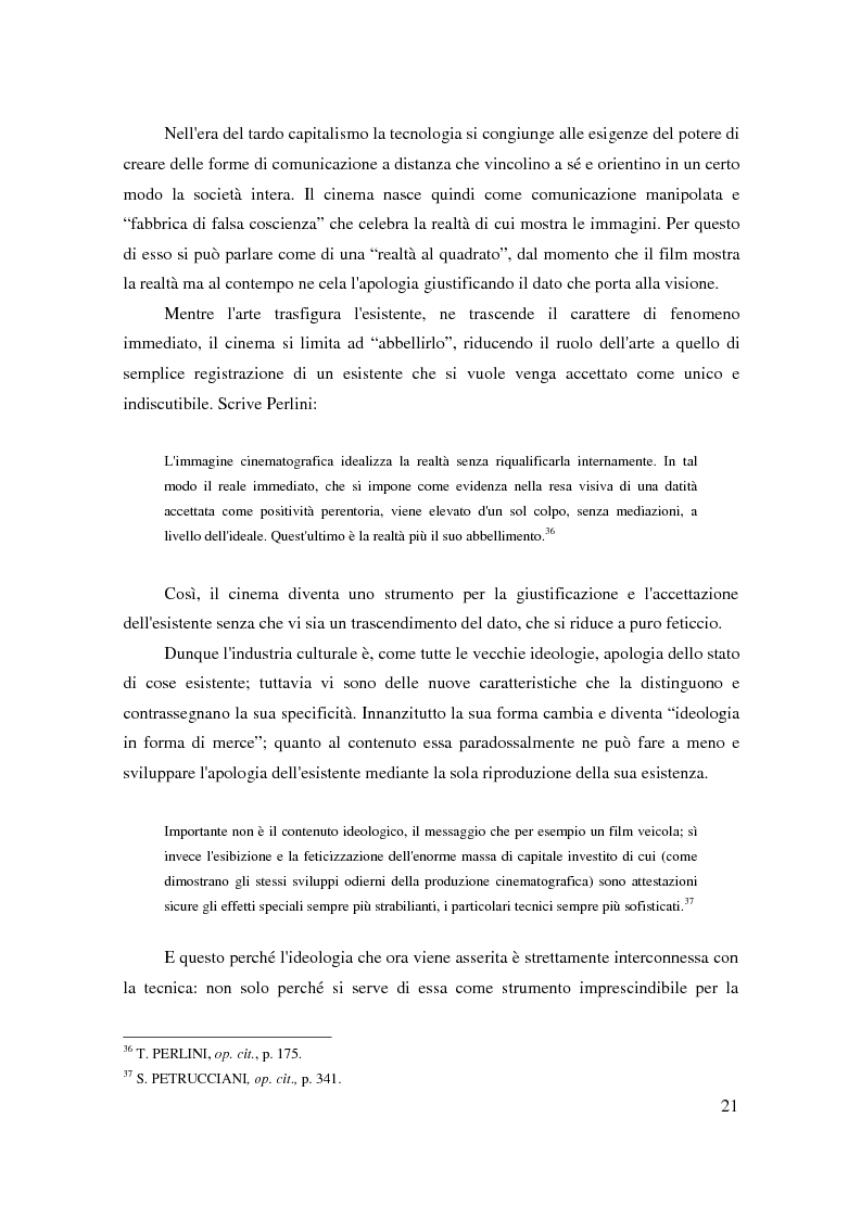 Estratto dalla tesi: Dov'è finita la realtà? Indagine sulla derealizzazione feticistica, spettacolare e simulatoria del mondo e dell'uomo da Adorno a Baudrillard