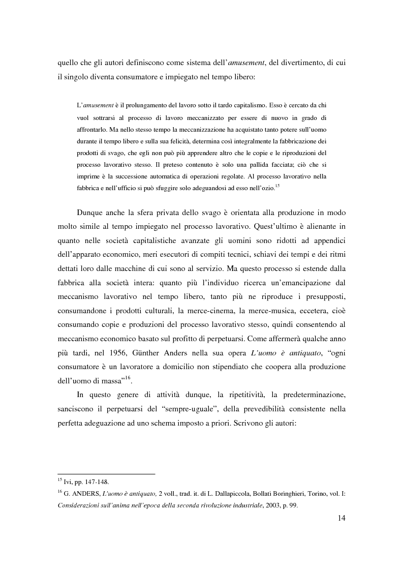 Anteprima della tesi: Dov'è finita la realtà? Indagine sulla derealizzazione feticistica, spettacolare e simulatoria del mondo e dell'uomo da Adorno a Baudrillard, Pagina 7