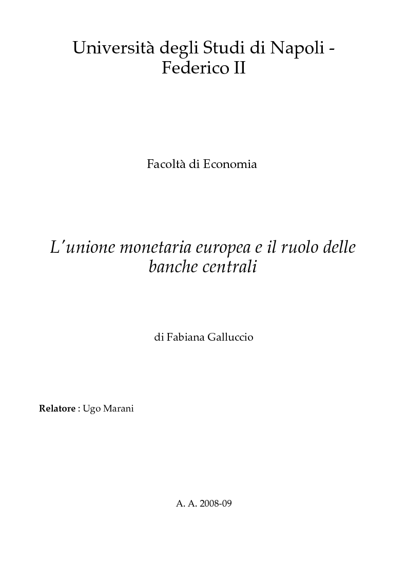 Università Degli Studi Di Napoli Federico Ii Facoltà Di Economia