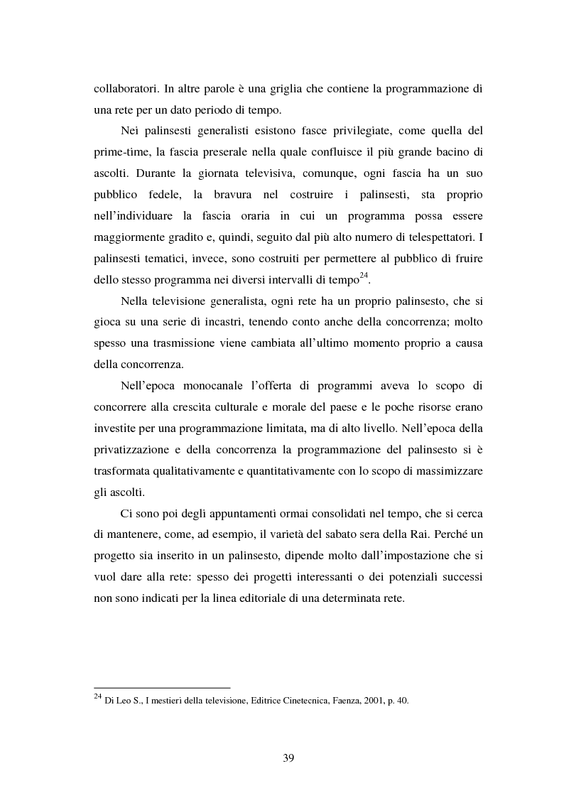 Estratto dalla tesi: La produzione televisiva nell'epoca dei format
