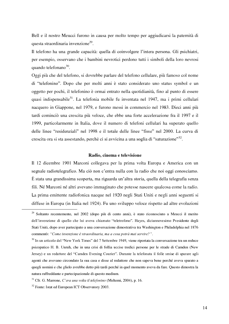 Estratto dalla tesi: Il telefonino: l'ultima frontiera della rivoluzione digitale.