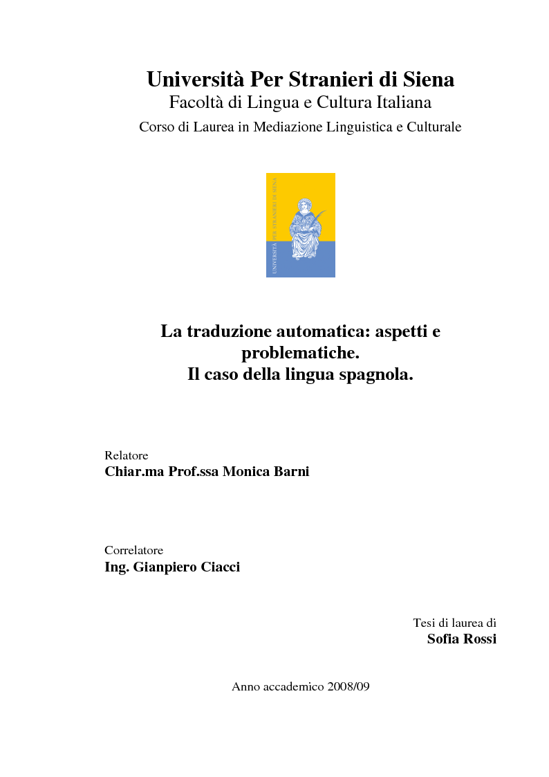 Facoltà Di Mediazione Linguistica E Culturale Materie