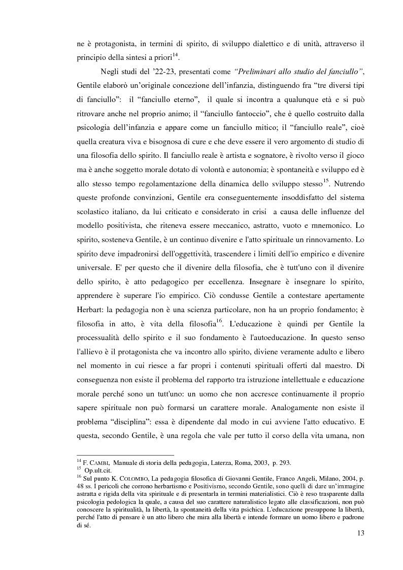 Estratto dalla tesi: Il sistema scolastico ed educativo nel periodo fascista: dalla riforma Gentile alla Carta della scuola
