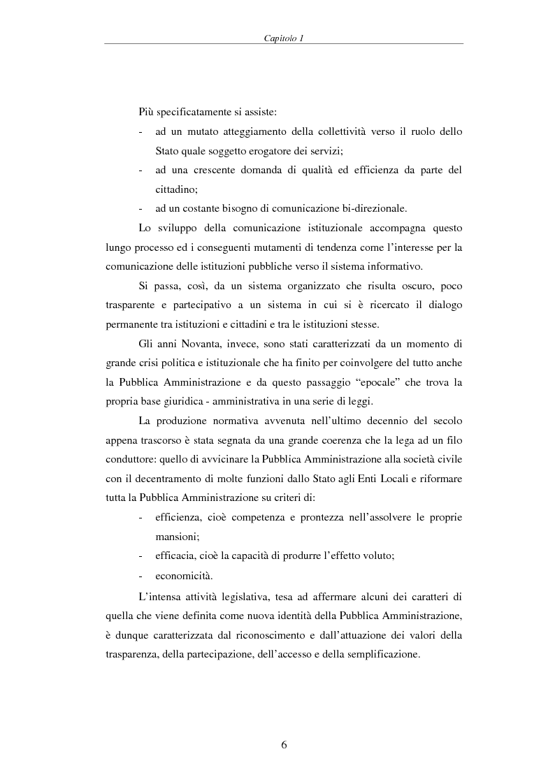 Anteprima della tesi: Proposta di una Carta dei Servizi per il Comune di Pisa, Pagina 5